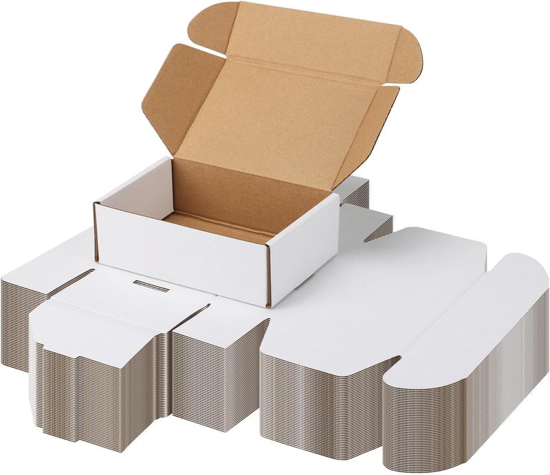 PHAREGE 6x4x2 Inch Shipping Boxes 50 Pack White, Tab Lock Tuck Top Mailer Boxes for Packaging Small Business, Cardboard Gift Boxes for Wrapping Mailing Present - Image 1